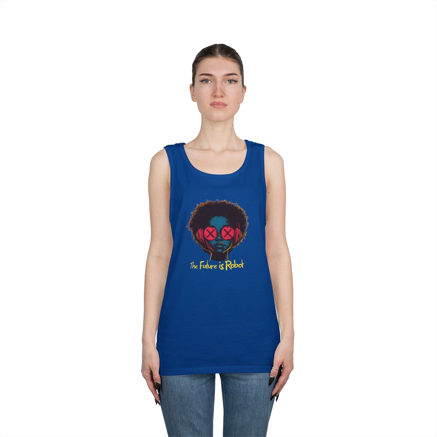 The Future is Robot: Graphic Tank Top, Music Lover Apparel, Unisex Summer Wear, Festival Tee, Gift for Artists