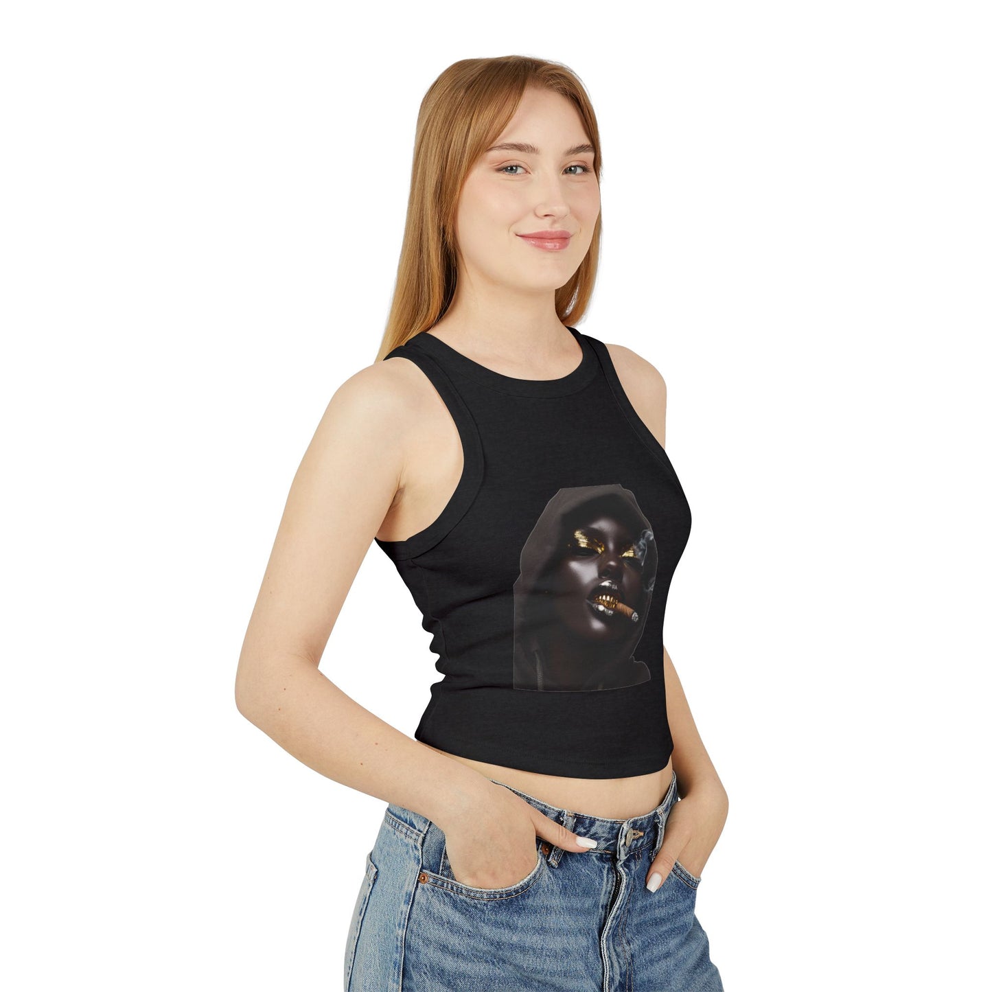 Up in Smoke: Women's Micro Rib Racer Tank Top