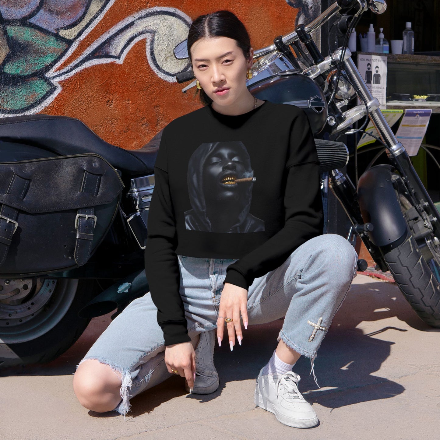 Up in Smoke: Women's Cropped Sweatshirt
