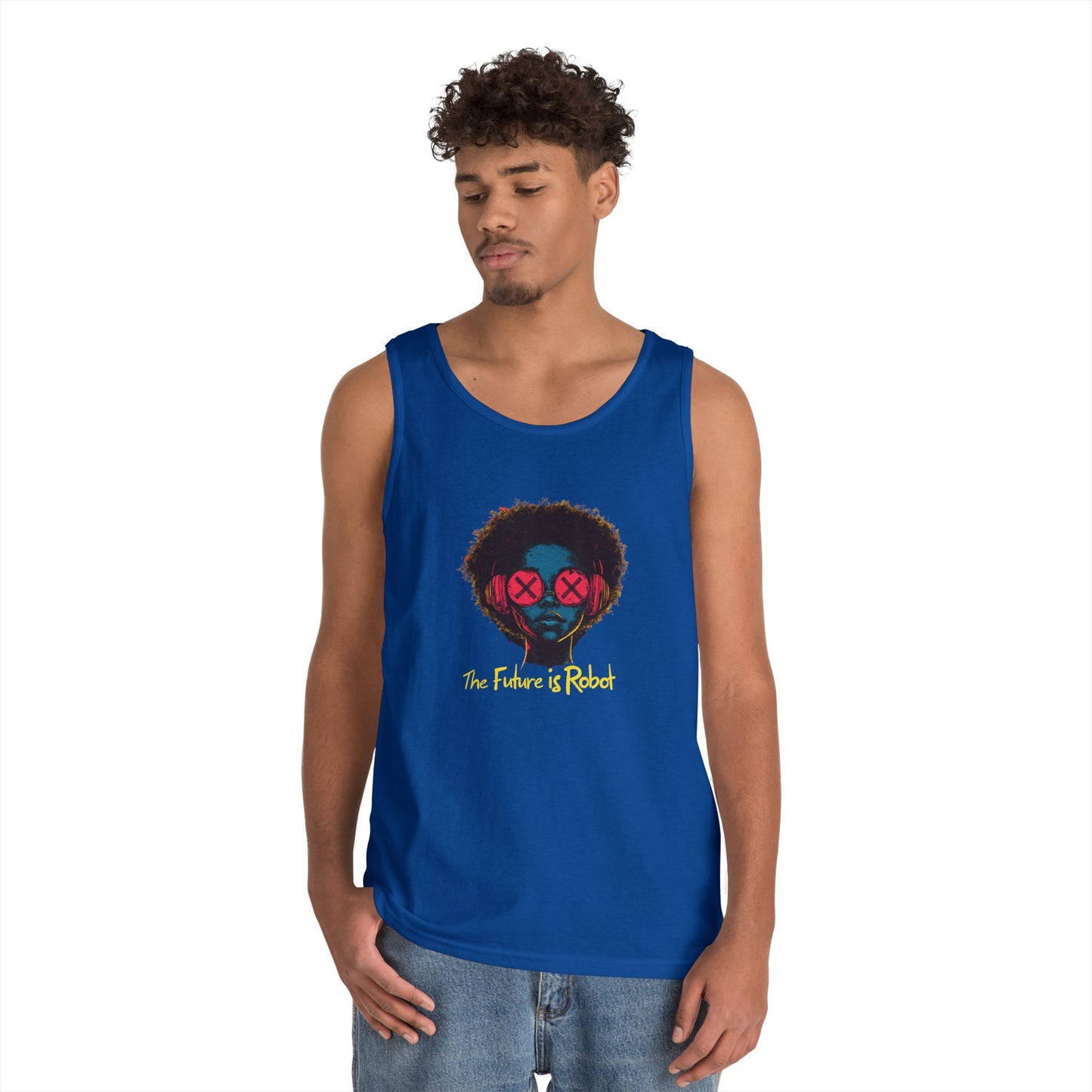 The Future is Robot: Graphic Tank Top, Music Lover Apparel, Unisex Summer Wear, Festival Tee, Gift for Artists