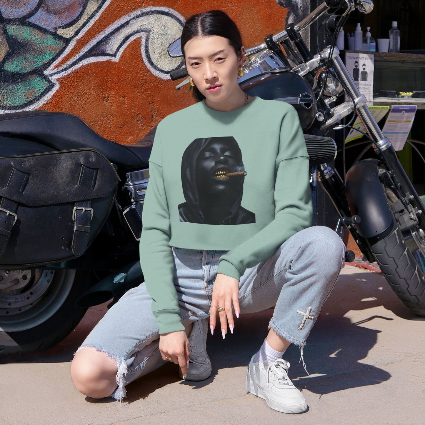 Up in Smoke: Women's Cropped Sweatshirt