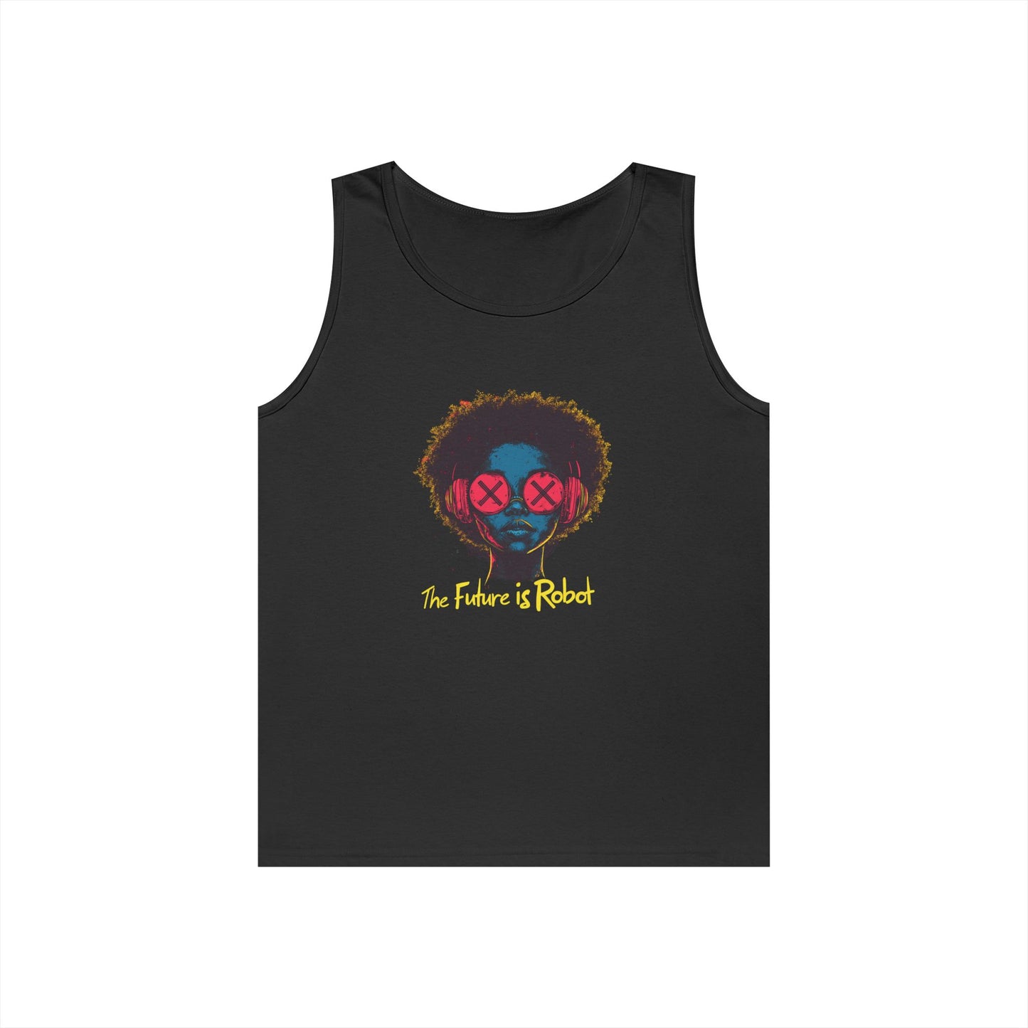 The Future is Robot: Graphic Tank Top, Music Lover Apparel, Unisex Summer Wear, Festival Tee, Gift for Artists