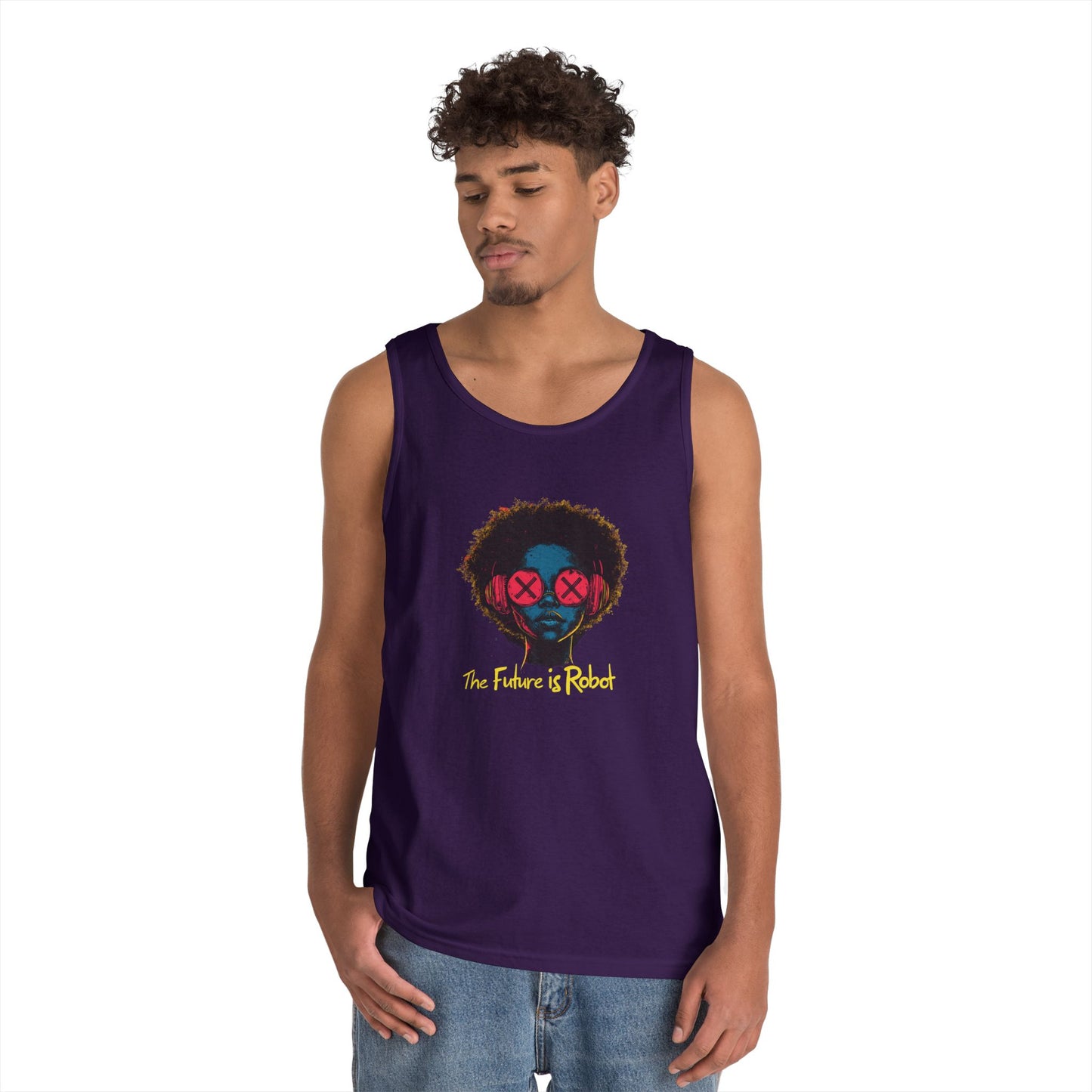 The Future is Robot: Graphic Tank Top, Music Lover Apparel, Unisex Summer Wear, Festival Tee, Gift for Artists