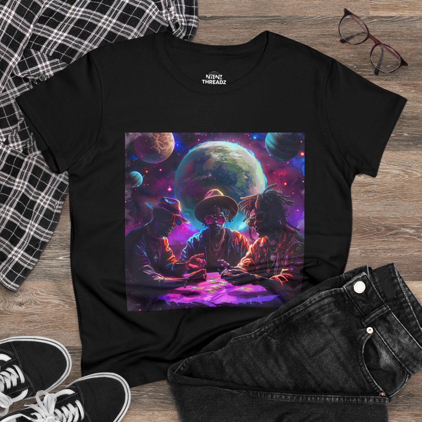 Cosmic Wager: Women's Midweight Cotton Tee