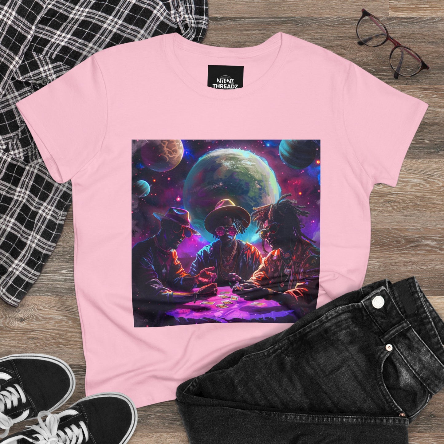 Cosmic Wager: Women's Midweight Cotton Tee