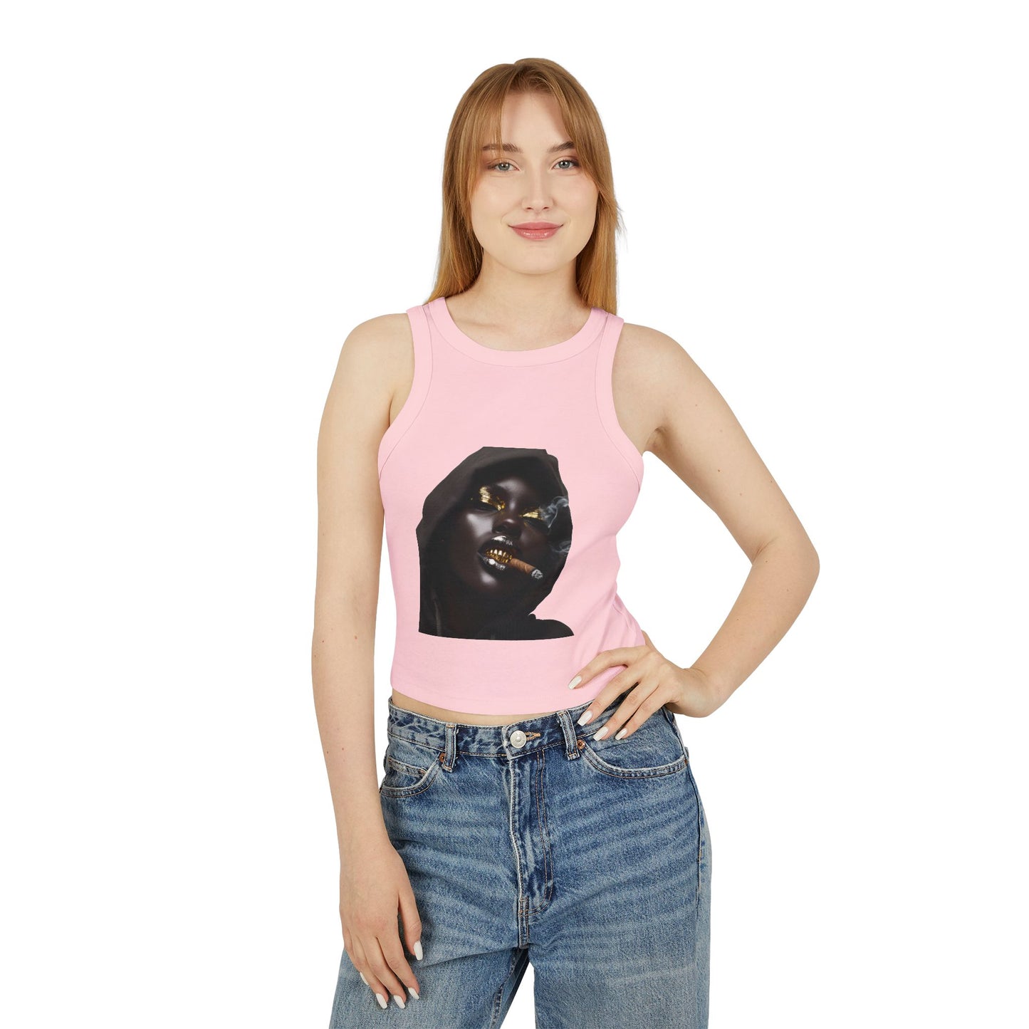Up in Smoke: Women's Micro Rib Racer Tank Top