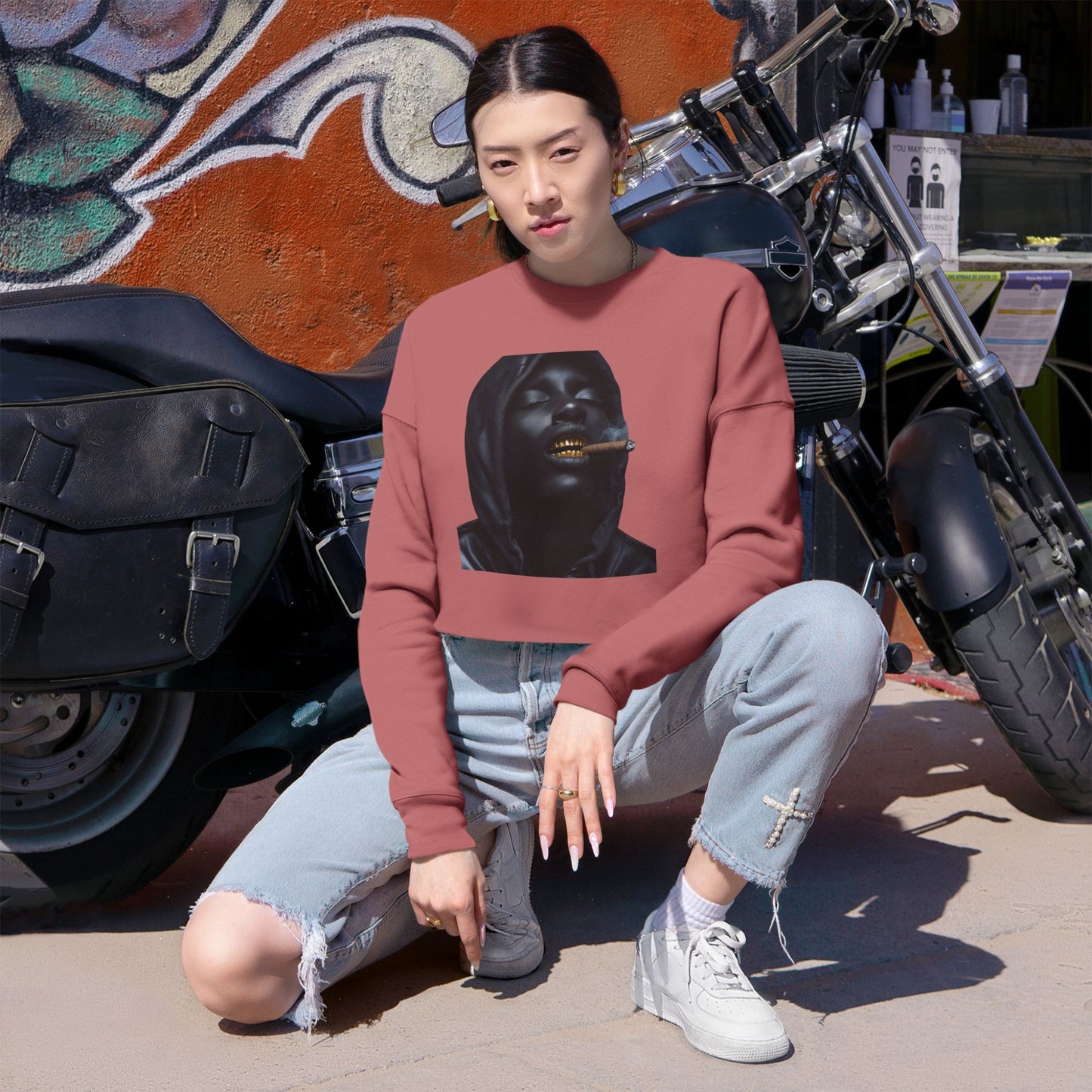 Up in Smoke: Women's Cropped Sweatshirt