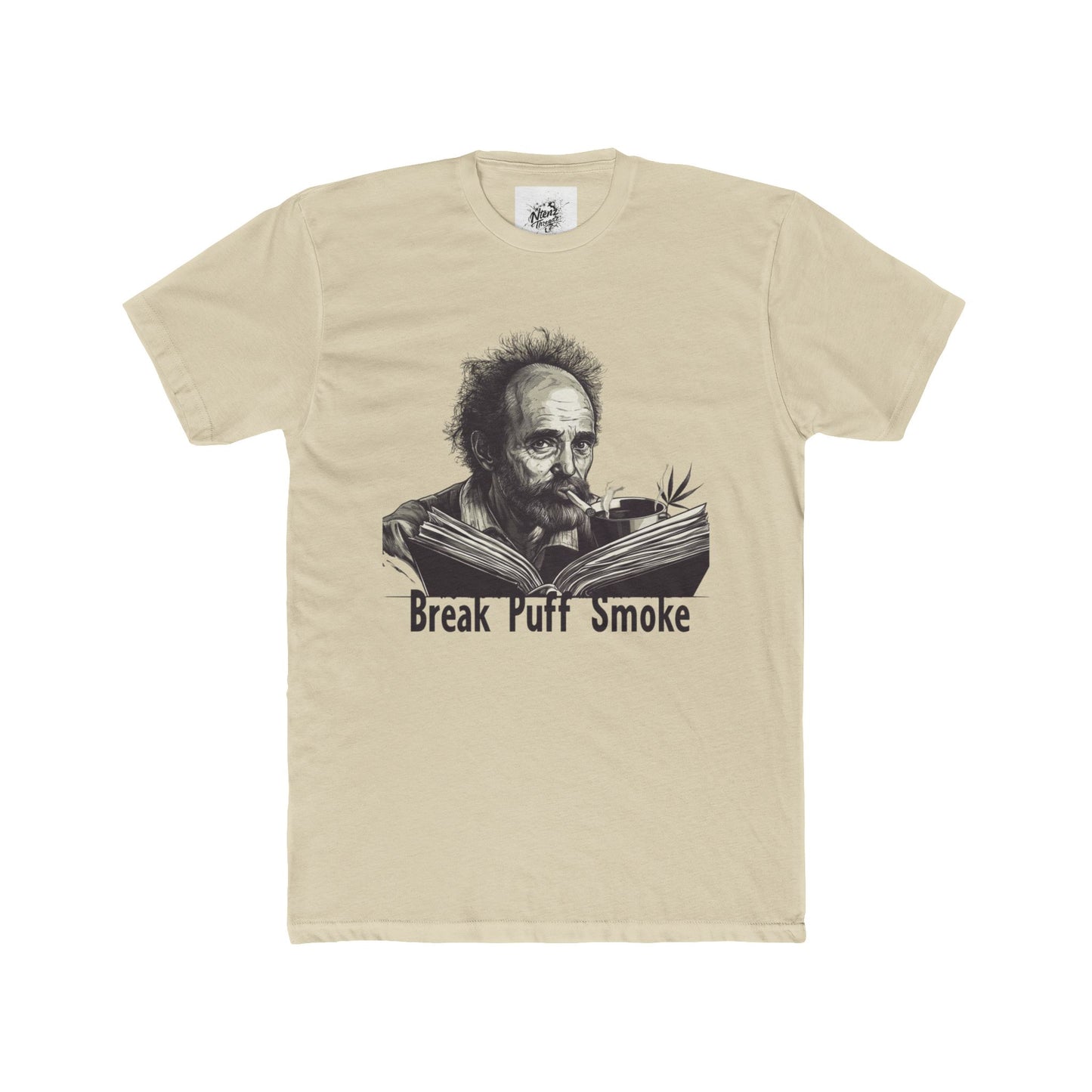 'Break, Puff, Smoke'- Vintage Graphic T-Shirt for Relaxed Vibes Unisex Cotton Crew Tee