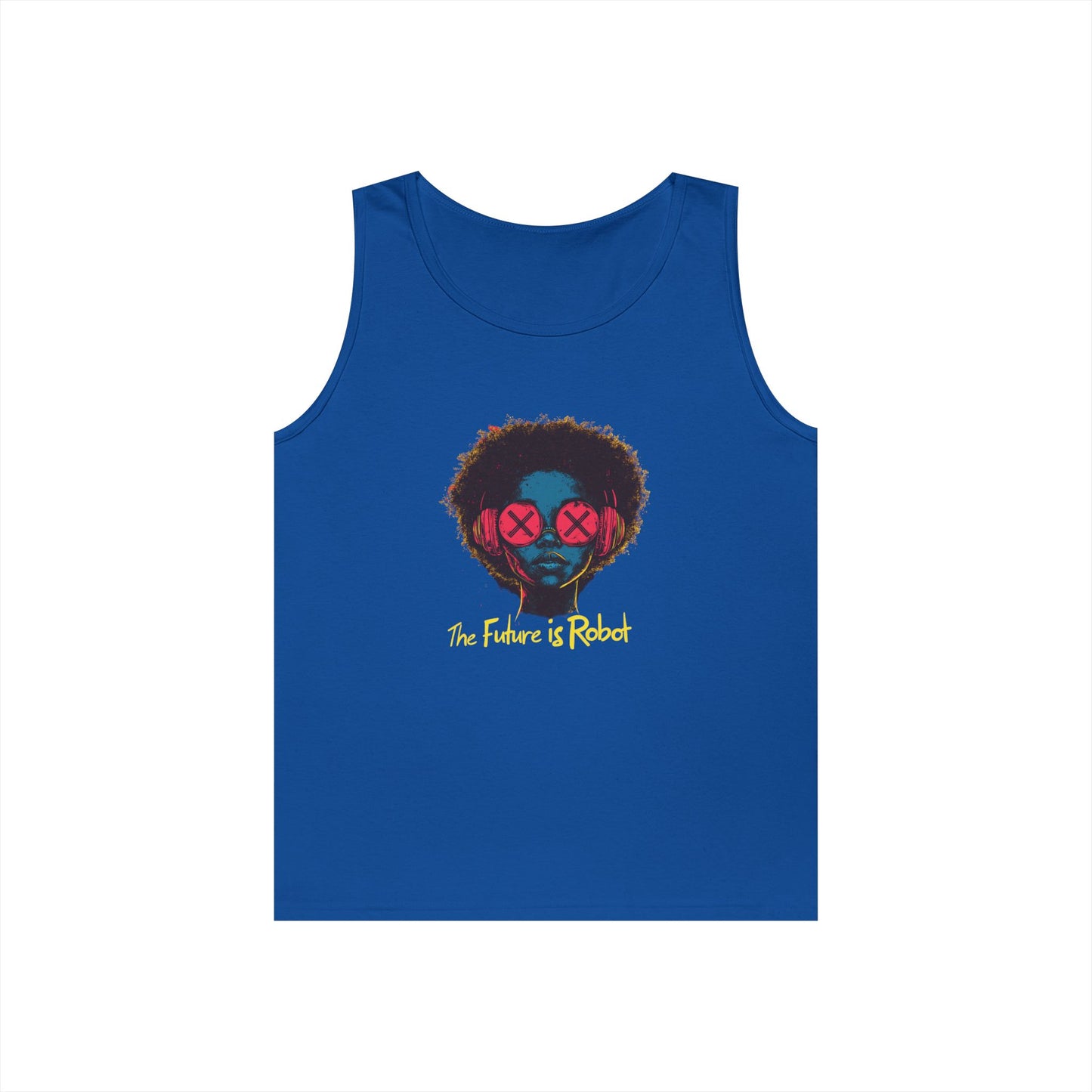 The Future is Robot: Graphic Tank Top, Music Lover Apparel, Unisex Summer Wear, Festival Tee, Gift for Artists