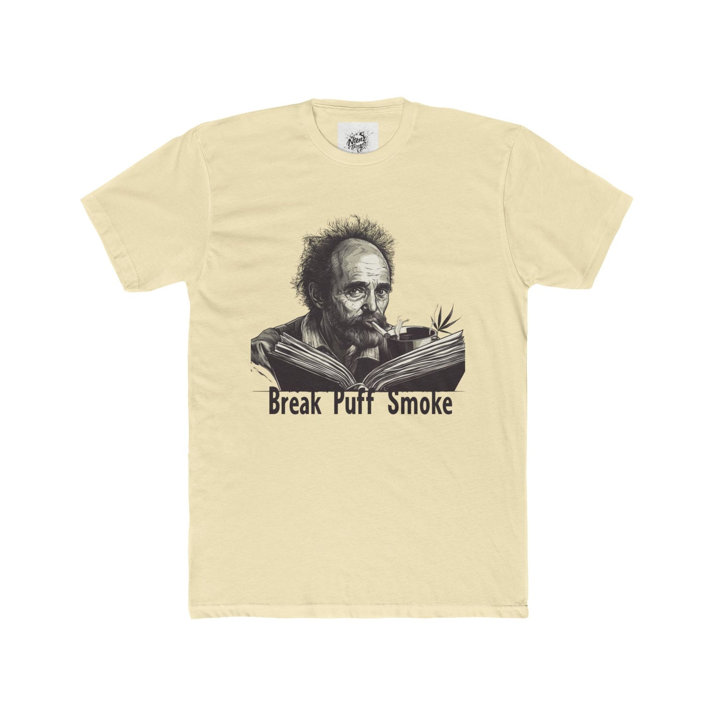 'Break, Puff, Smoke'- Vintage Graphic T-Shirt for Relaxed Vibes Unisex Cotton Crew Tee