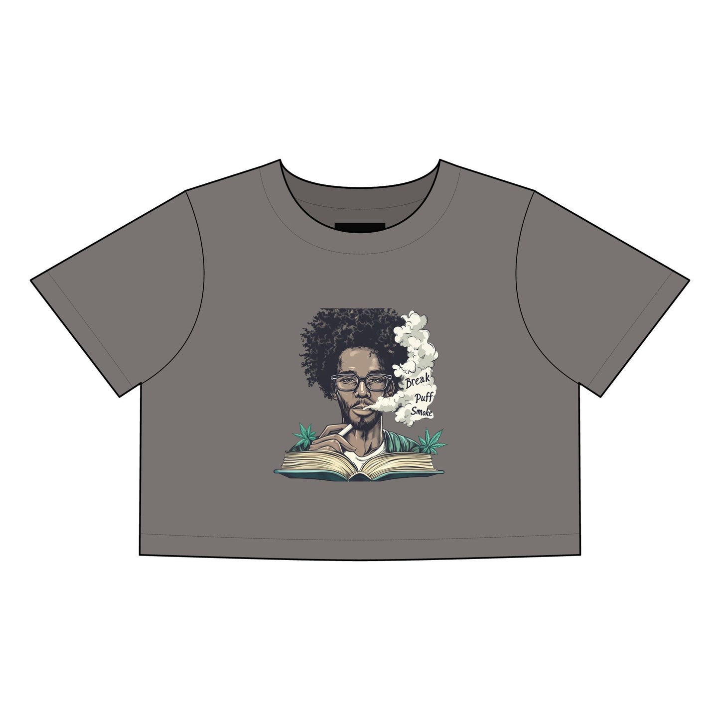 'Smoke Break'- Chic Women's Crop Tee Perfect for Casual Outings and Relaxation
