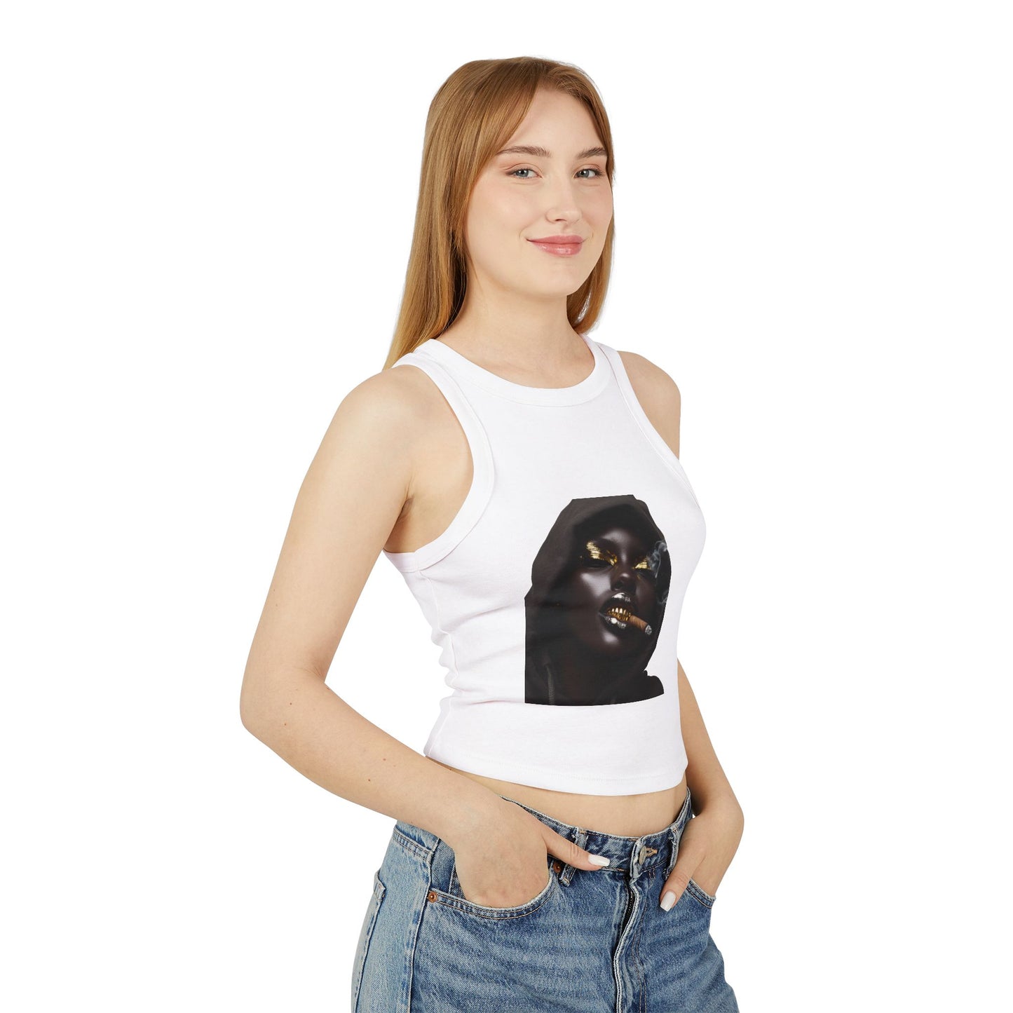 Up in Smoke: Women's Micro Rib Racer Tank Top