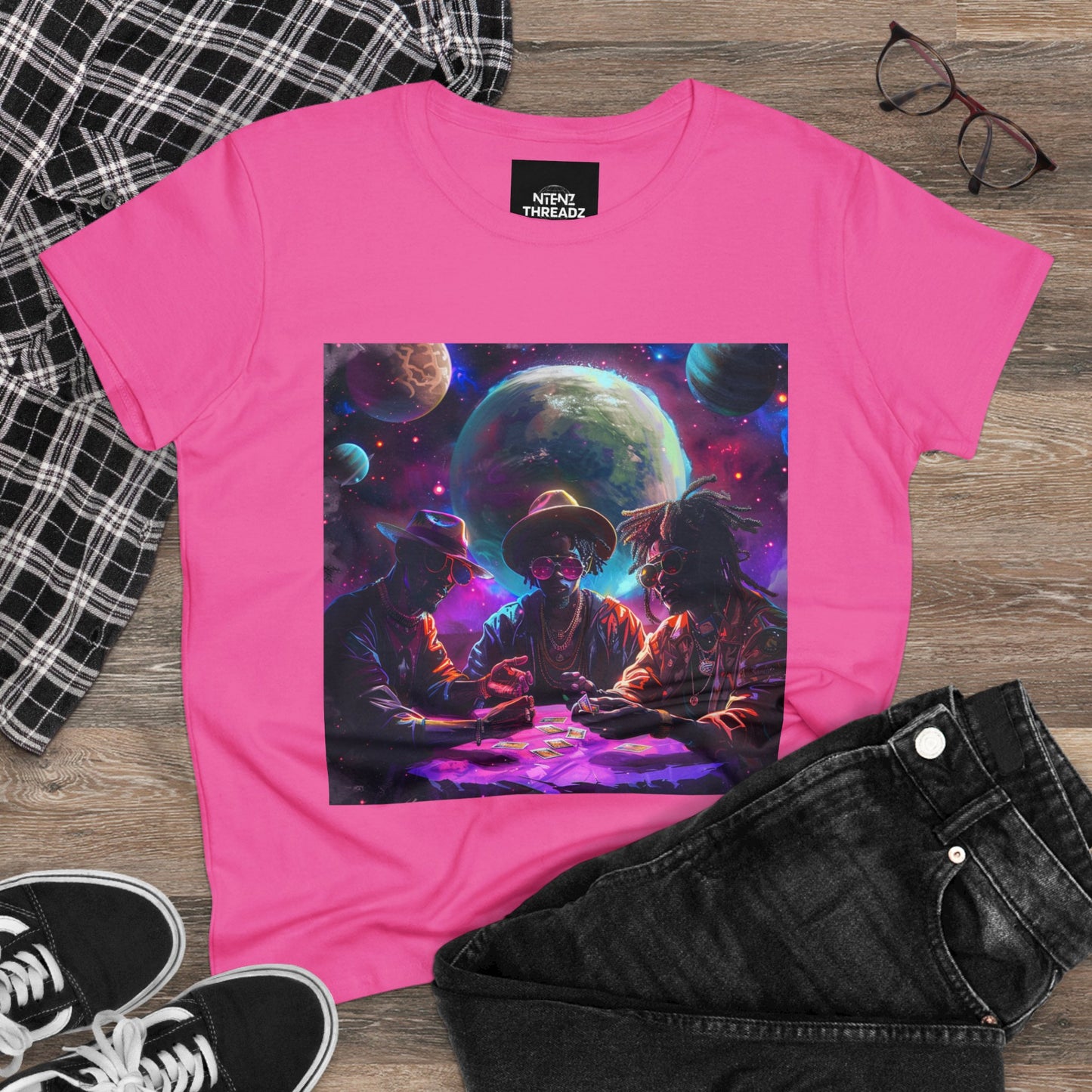 Cosmic Wager: Women's Midweight Cotton Tee