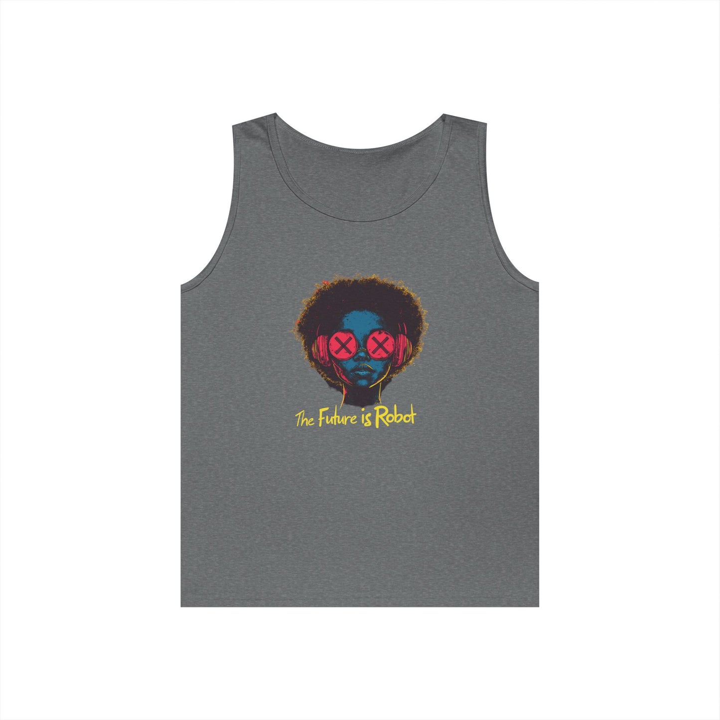 The Future is Robot: Graphic Tank Top, Music Lover Apparel, Unisex Summer Wear, Festival Tee, Gift for Artists