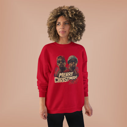 Christmas Crewneck Sweatshirt — "Merry Christmas B!H!" Retro Holiday Pullover