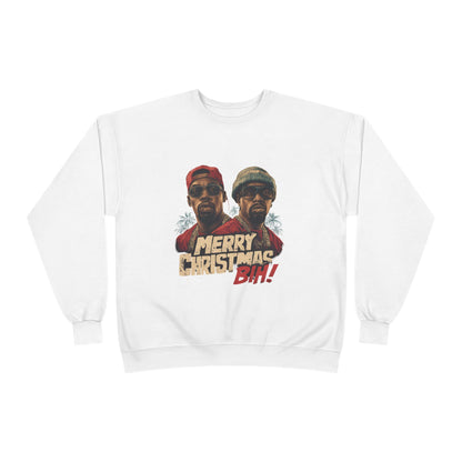 Christmas Crewneck Sweatshirt — "Merry Christmas B!H!" Retro Holiday Pullover