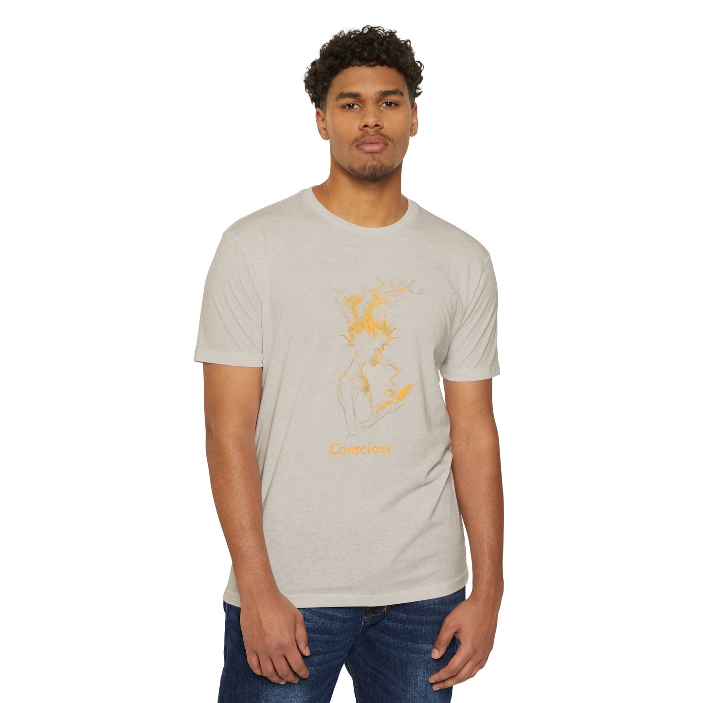 Conscious Vibes Unisex CVC Jersey T-shirt - Nature-Inspired Graphic Tee