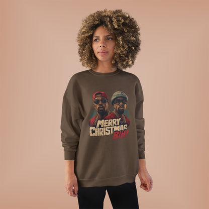 Christmas Crewneck Sweatshirt — "Merry Christmas B!H!" Retro Holiday Pullover