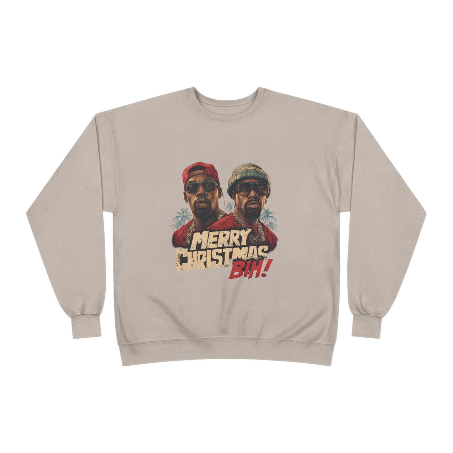 Christmas Crewneck Sweatshirt — "Merry Christmas B!H!" Retro Holiday Pullover