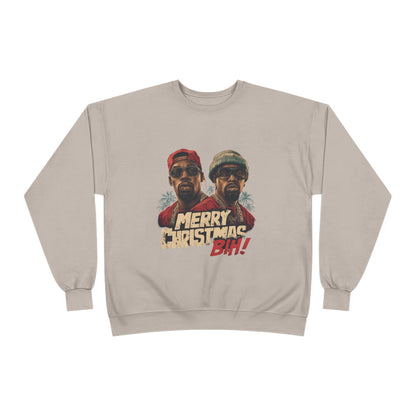 Christmas Crewneck Sweatshirt — "Merry Christmas B!H!" Retro Holiday Pullover