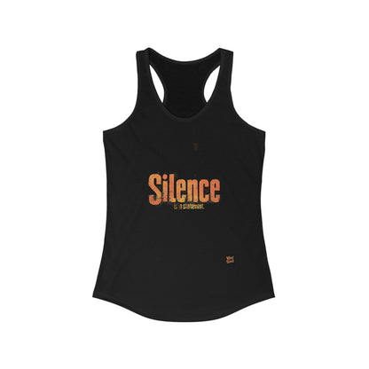 Silence Motivational Women's Racerback Tank, Workout Top, Yoga Shirt, Gift for Fitness Enthusiasts, Casual Wear, Summer Activewear