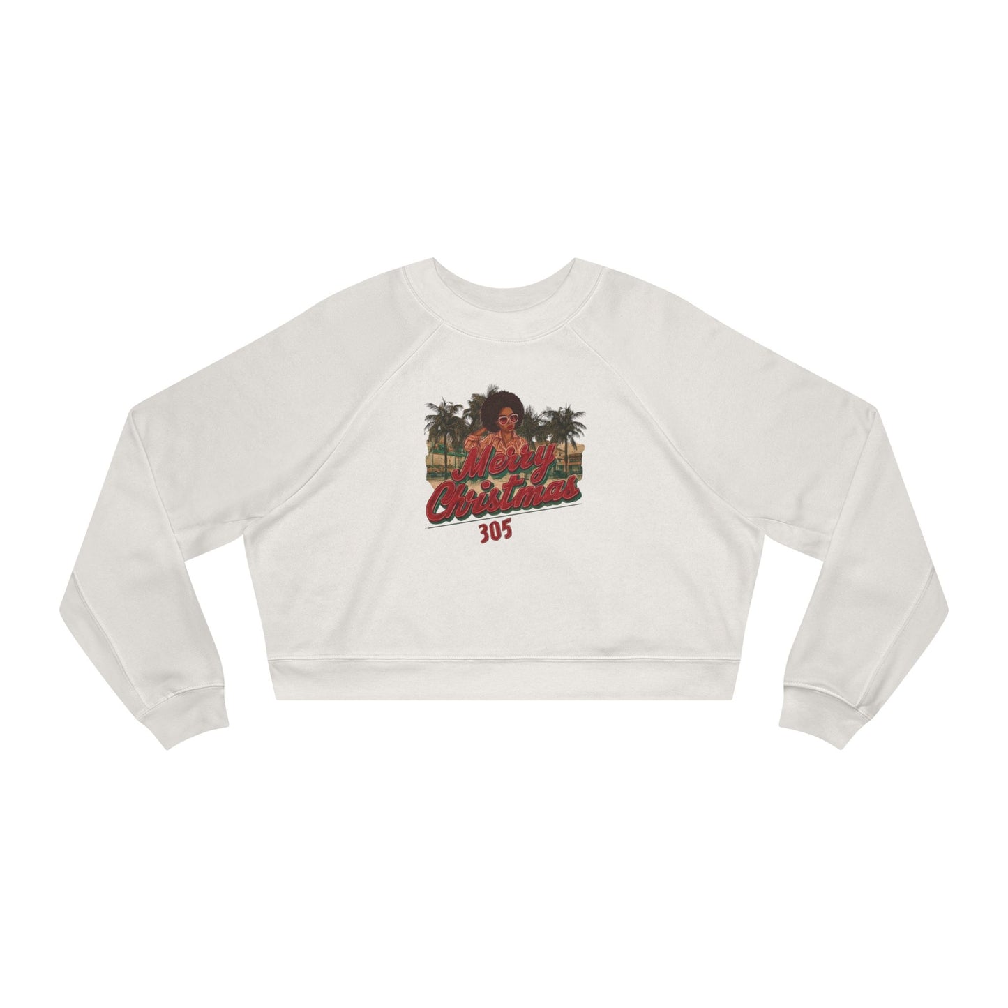 Merry Christmas, 305: Vintage Graphic Women's Cropped Fleece Pullover