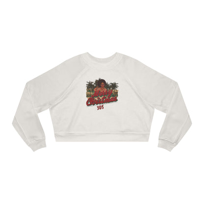 Merry Christmas, 305: Vintage Graphic Women's Cropped Fleece Pullover