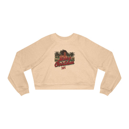Merry Christmas, 305: Vintage Graphic Women's Cropped Fleece Pullover