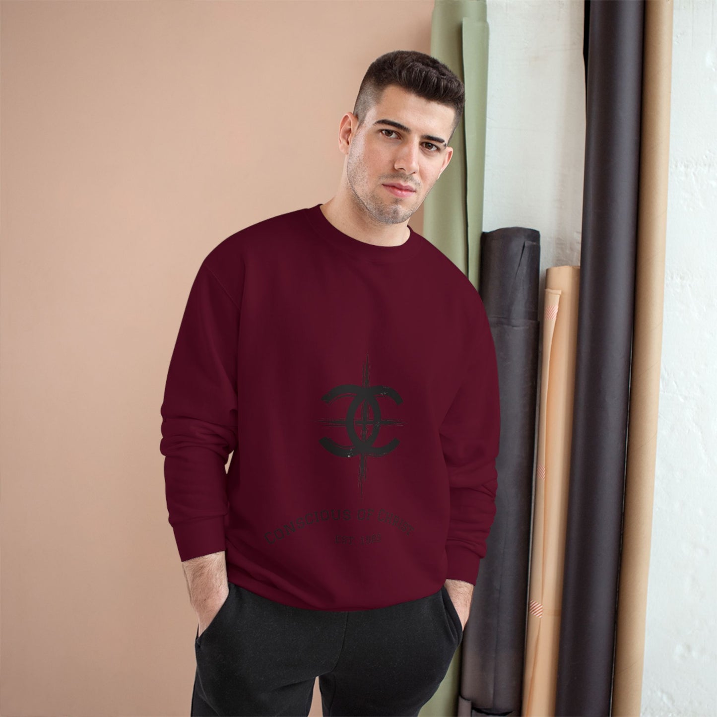 Conscious of Christ Champion Sweatshirt - Faith-Inspired Apparel