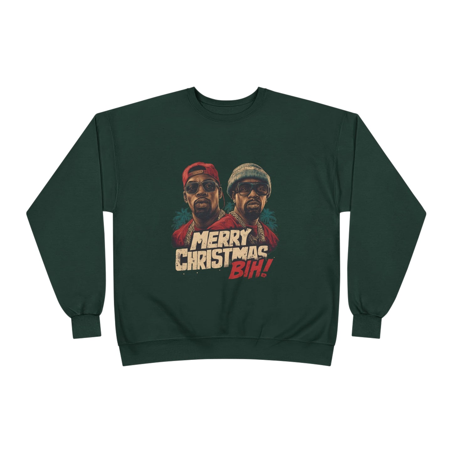 Christmas Crewneck Sweatshirt — "Merry Christmas B!H!" Retro Holiday Pullover