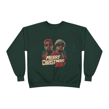 Christmas Crewneck Sweatshirt — "Merry Christmas B!H!" Retro Holiday Pullover