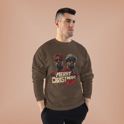 Christmas Crewneck Sweatshirt — "Merry Christmas B!H!" Retro Holiday Pullover
