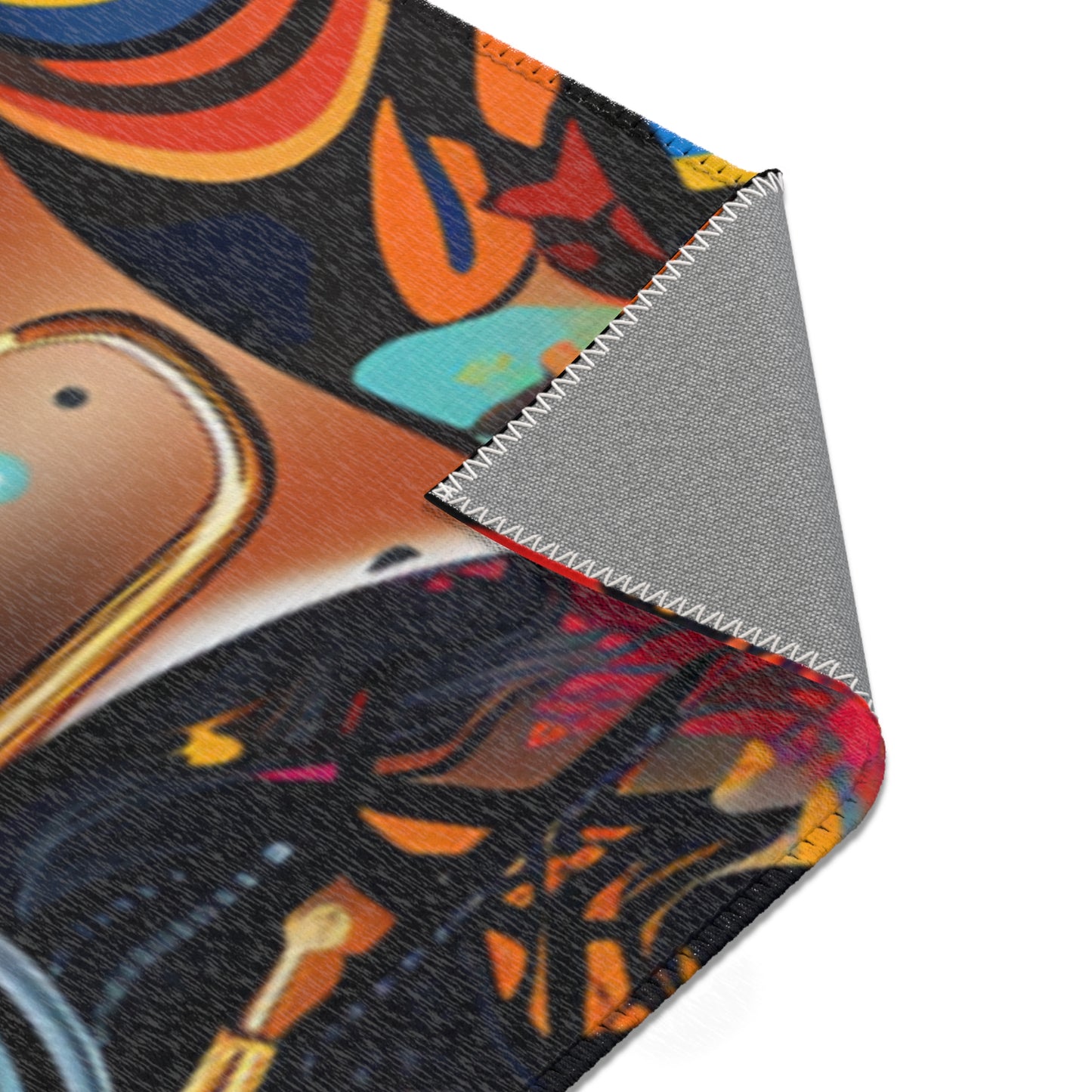 Vibrant Artistic Area Rug - Modern  Woman Design