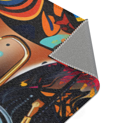 Vibrant Artistic Area Rug - Modern  Woman Design