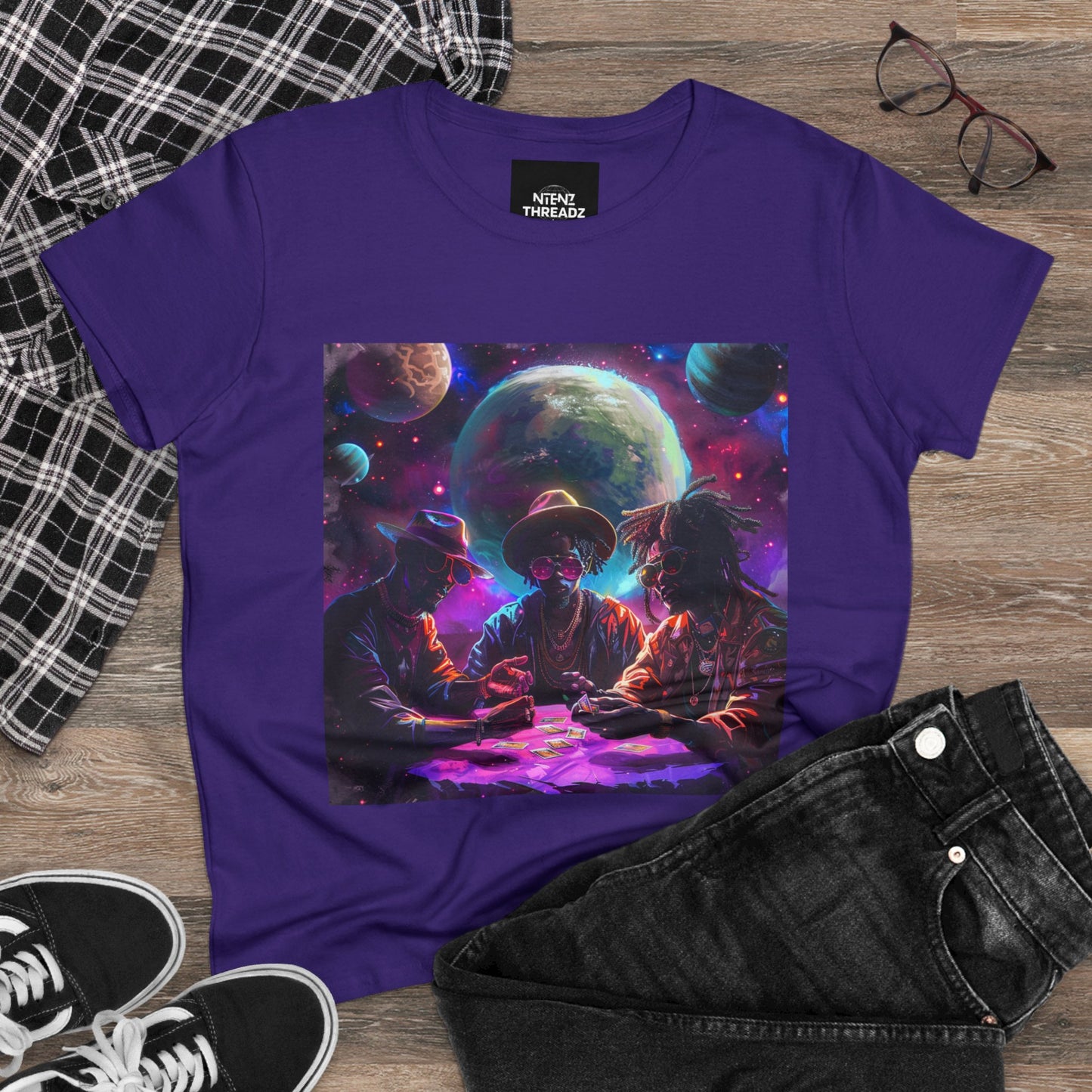 Cosmic Wager: Women's Midweight Cotton Tee