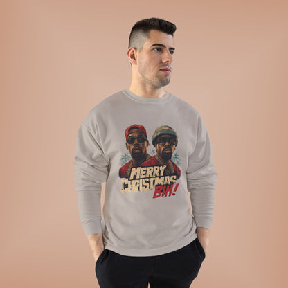 Christmas Crewneck Sweatshirt — "Merry Christmas B!H!" Retro Holiday Pullover