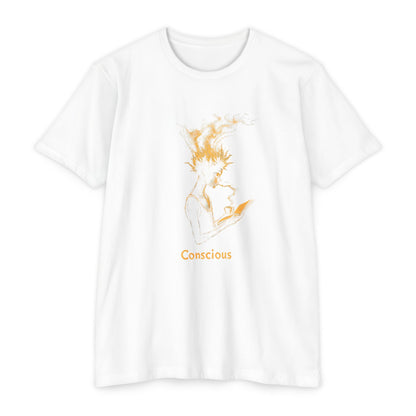 Conscious Vibes Unisex CVC Jersey T-shirt - Nature-Inspired Graphic Tee