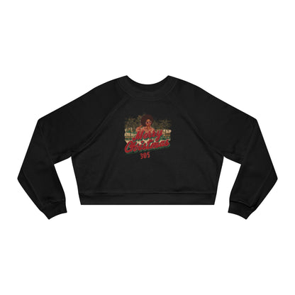 Merry Christmas, 305: Vintage Graphic Women's Cropped Fleece Pullover
