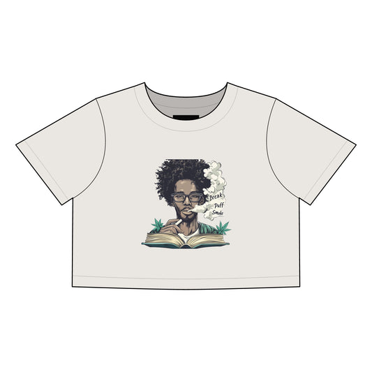 'Smoke Break'- Chic Women's Crop Tee Perfect for Casual Outings and Relaxation