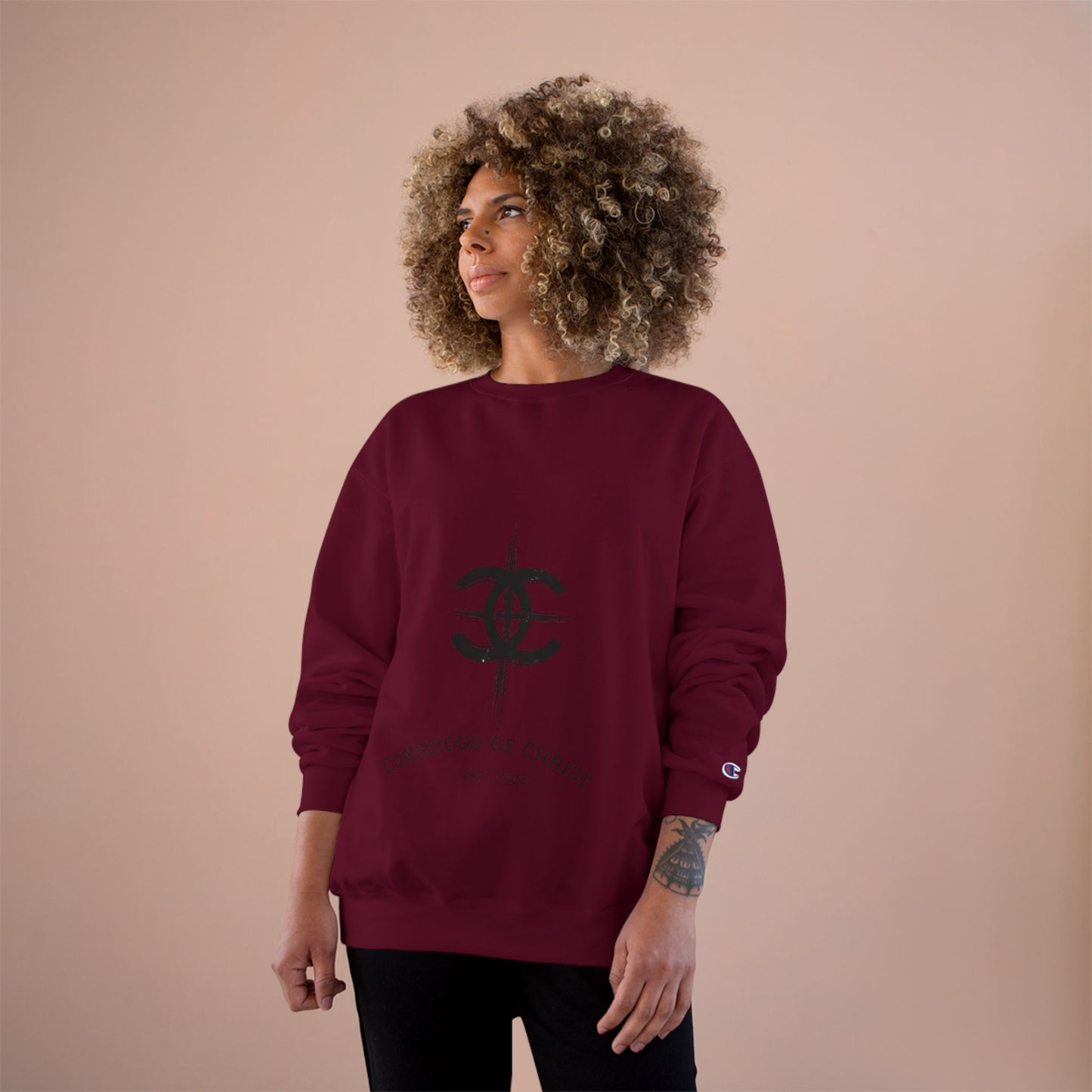 Conscious of Christ Champion Sweatshirt - Faith-Inspired Apparel