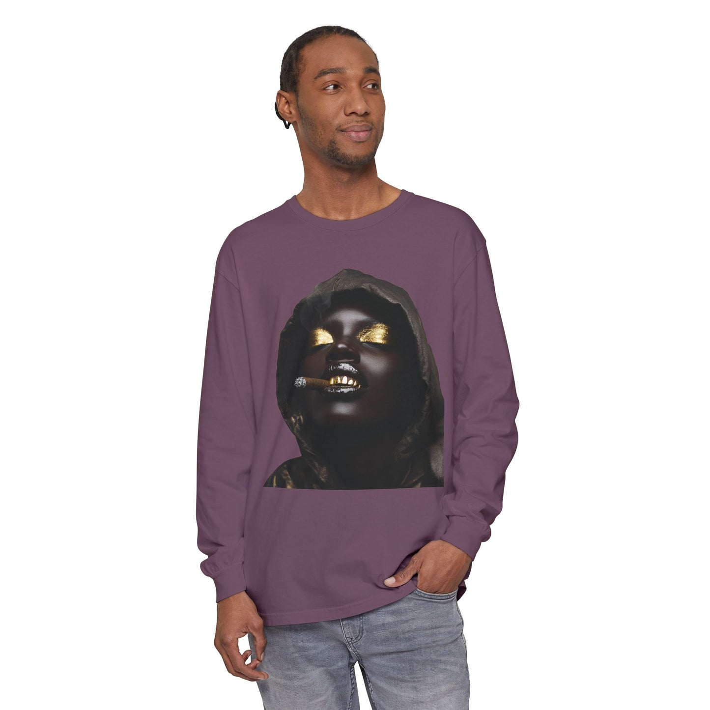 Haze: Unisex Garment-dyed Long Sleeve T-Shirt