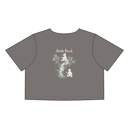 'Smoke Break'- Chic Women's Crop Tee Perfect for Casual Outings and Relaxation