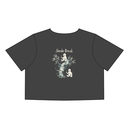 'Smoke Break'- Chic Women's Crop Tee Perfect for Casual Outings and Relaxation