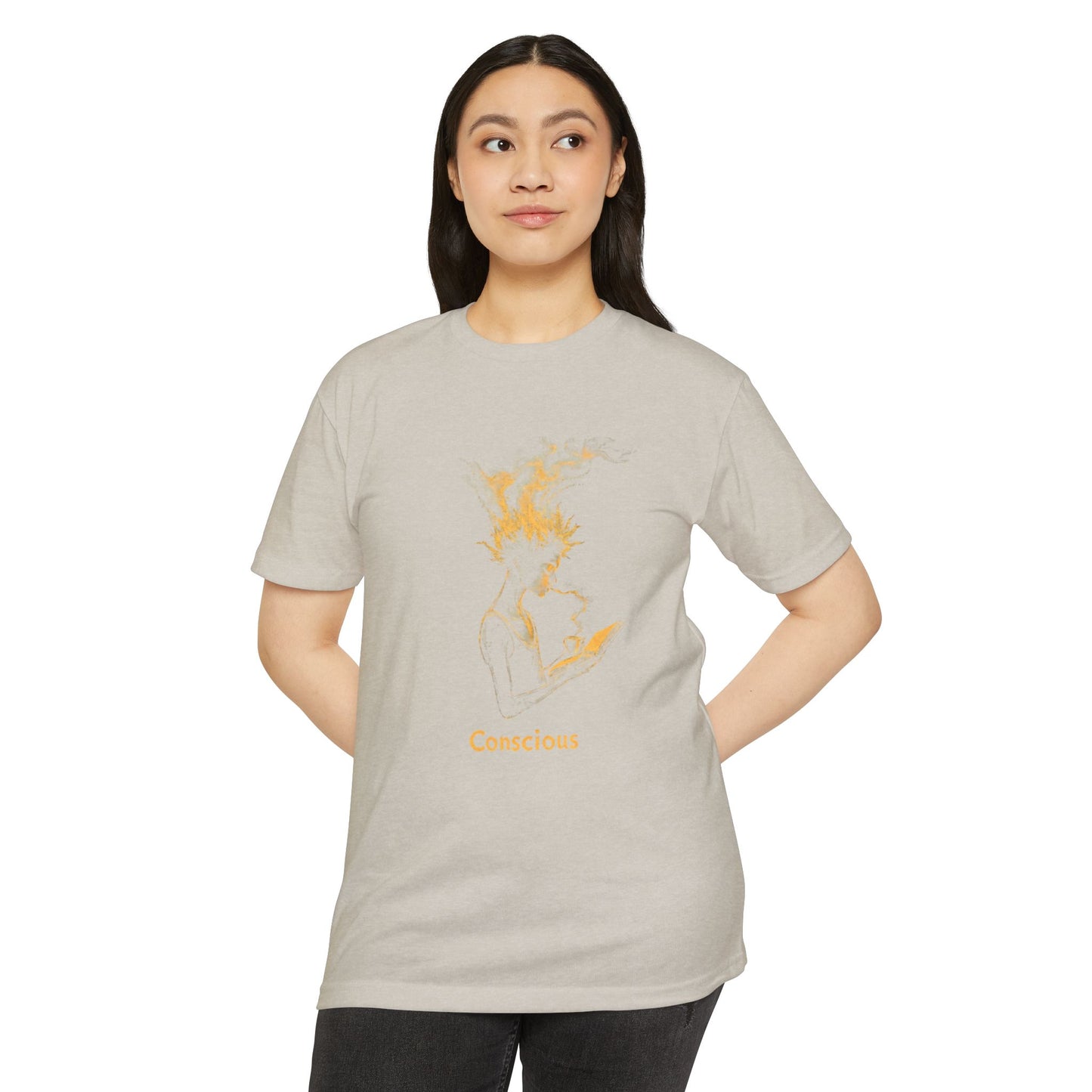 Conscious Vibes Unisex CVC Jersey T-shirt - Nature-Inspired Graphic Tee