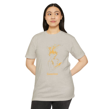Conscious Vibes Unisex CVC Jersey T-shirt - Nature-Inspired Graphic Tee
