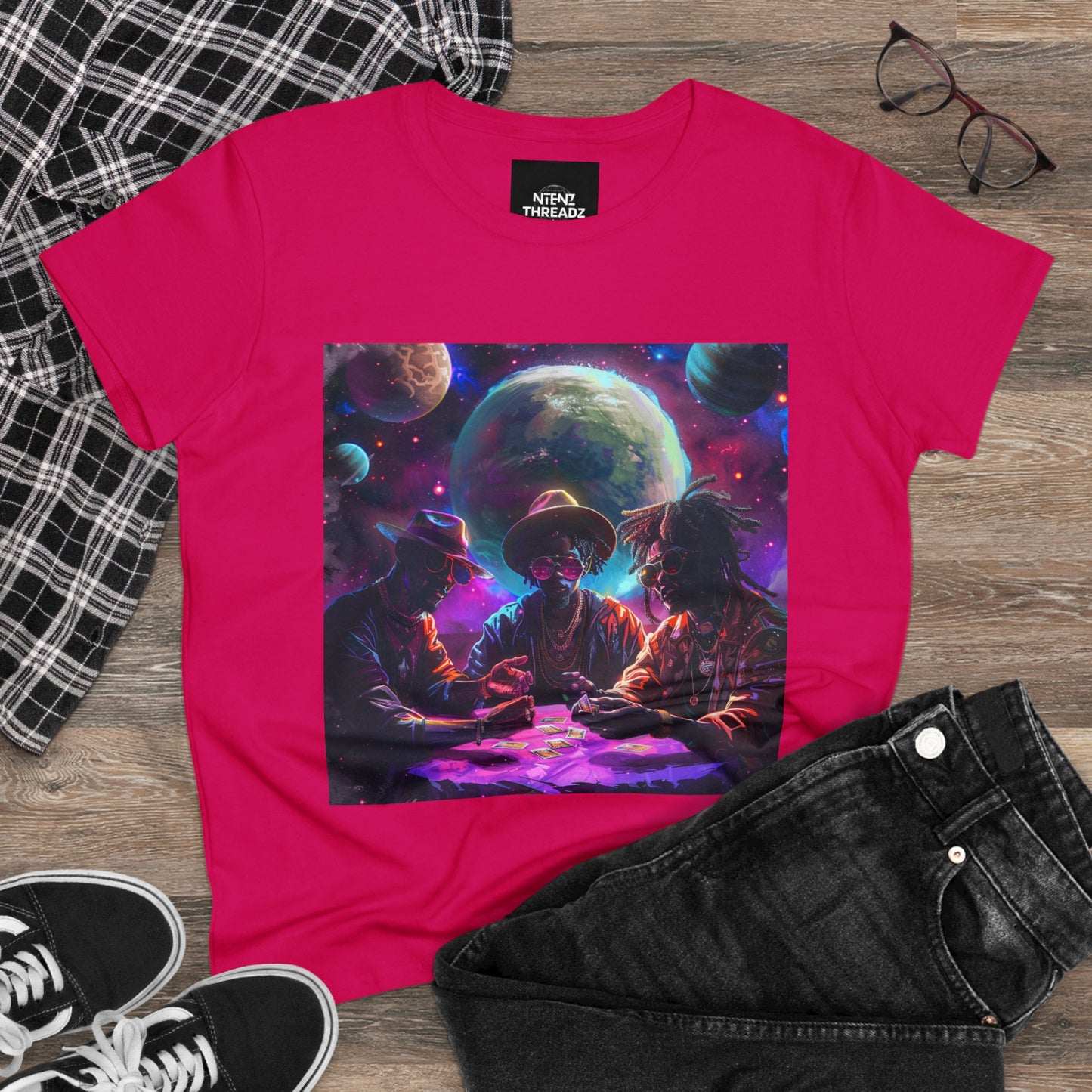 Cosmic Wager: Women's Midweight Cotton Tee